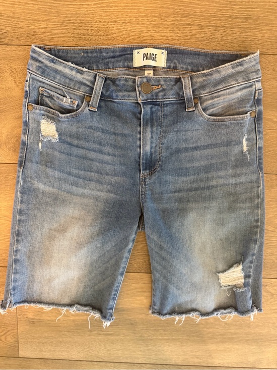 PAIGE Pants - PAIGE Distressed Denim Jean Jax Knee Shorts Size 27